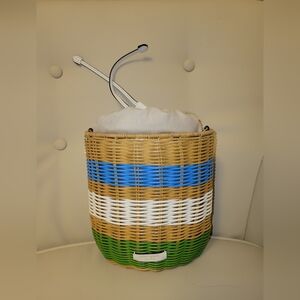 Kate Spade New York Striped Woven Basket Buoy Bag NWT!